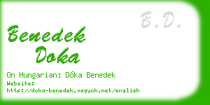 benedek doka business card